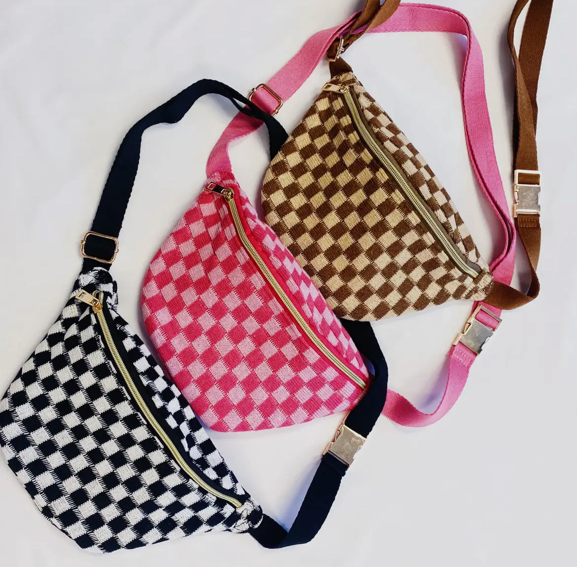 Checkered belt bag